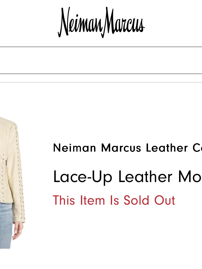 Neiman Marcus ‘Cloud’ Leather Lace-Up Moto Jacket — image 2 of 8